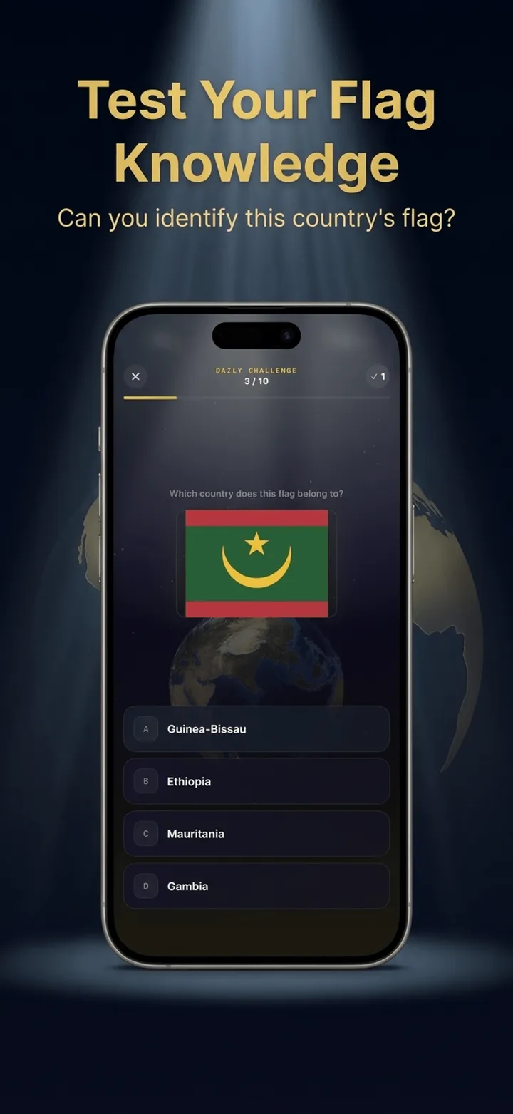 Flag Quiz 3D — generated App Store screenshot