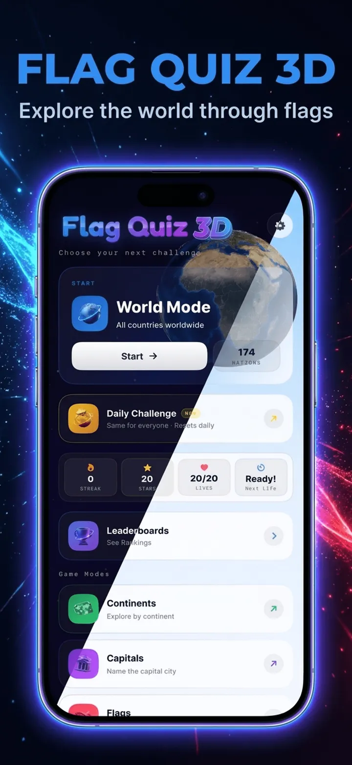 Flag Quiz 3D — generated App Store screenshot